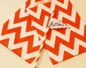 Chevron Bags, 24 Orange Chevron Favor Bags, Baking Supplies, Party Favors, Packaging, Candy Bags