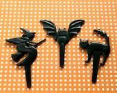 Halloween Witch, Bat and Cat Cupcake Picks (12) Il_170x135