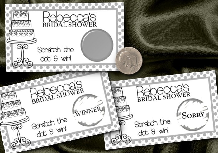 10 Party Scratch Off Cards, Bridal Shower, Engagement Party, Games, Wedding Cake Design Il_570xn