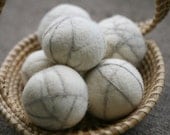 Wool Felt Dryer Balls in Natural White (Set of 6)