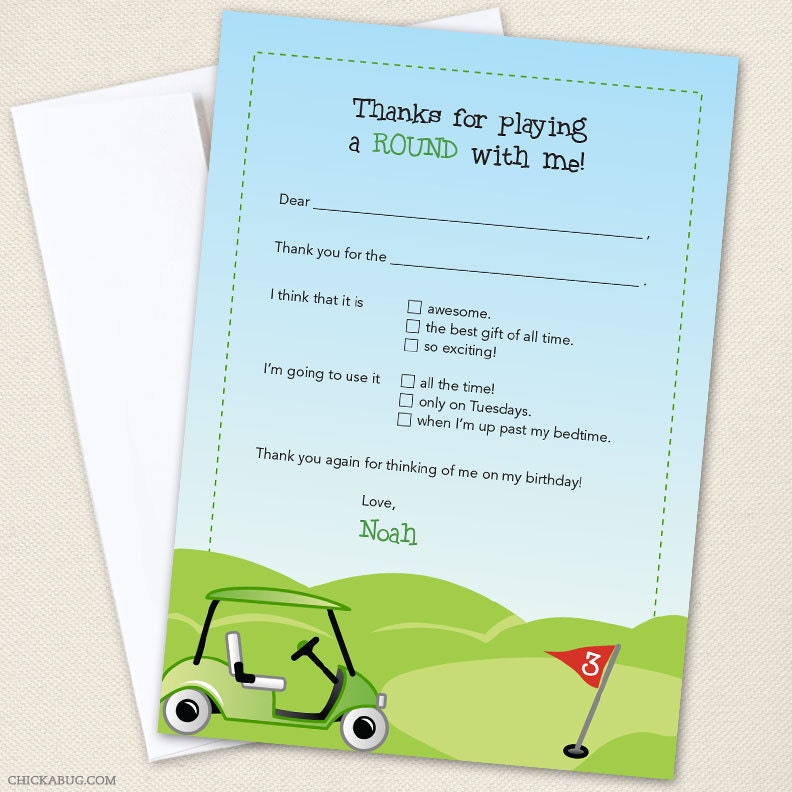 Golf party - Set of 15 thank you cards - Printable file also available Il_170x135