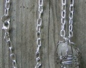 Raw Wire Wrapped Crystal Necklace
