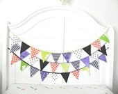 Vintage Season of the Witch Halloween Fabric Bunting, Garland, Banner, Pennant Decoration 9 Feet Handmade By A Fête Beckons On Etsy