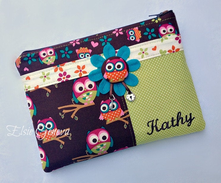 Design Your Own Double Device   eReader - Kindle - Nook - Sleeve - Case with Back Zipper Pocket