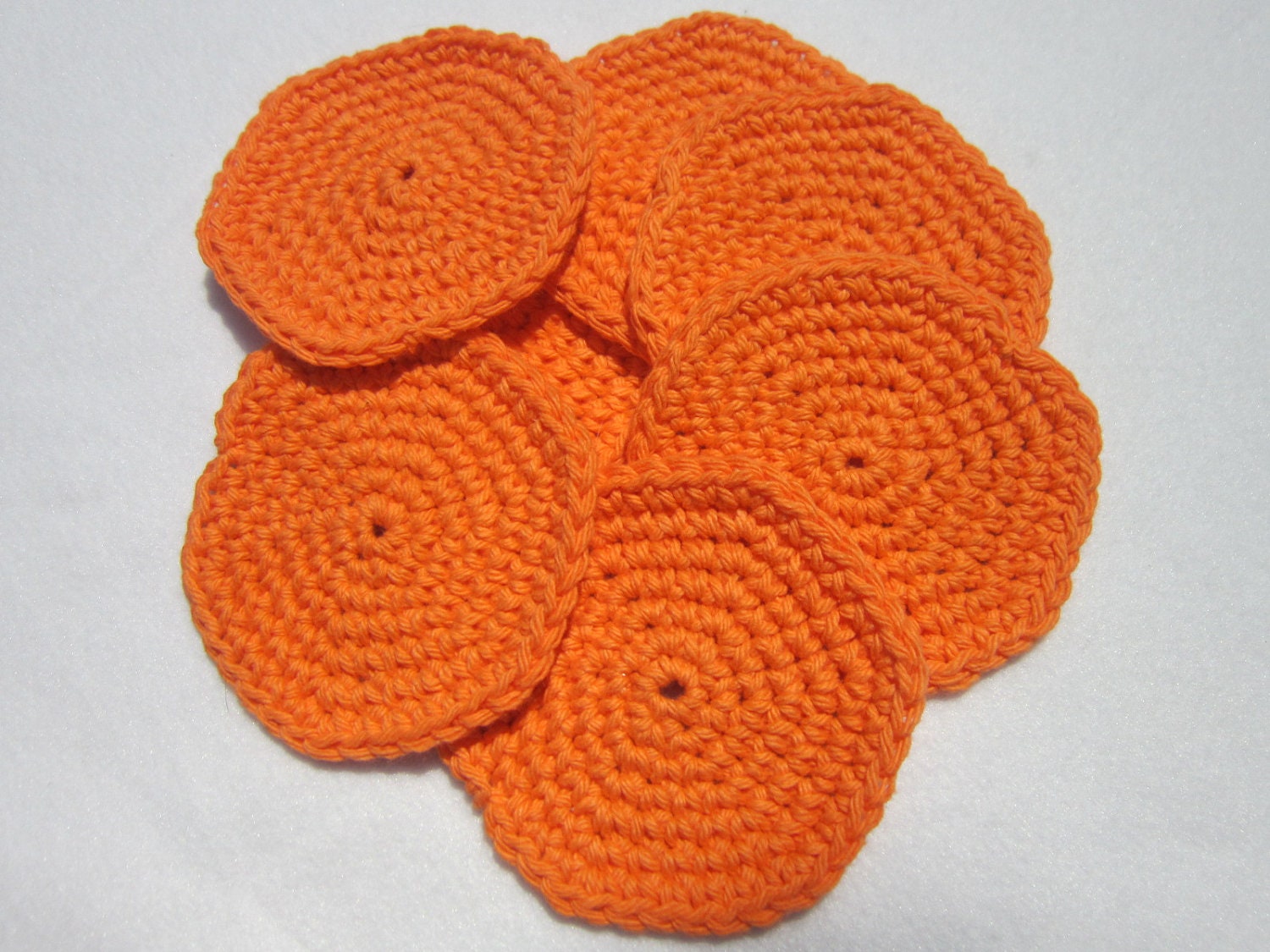 Cotton Facial Cloths or Make Up Removers Facial Scrubbies in Orange