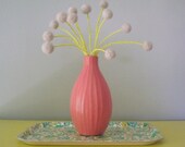 Neutral pom pom flower blossoms.Woodland decor.Rustic decoration. Taupe beige wool balls. Woolly balls, billy buttons. Dozen Felt flowers.