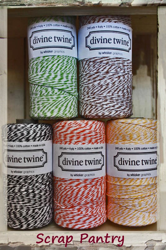 SALE - Divine Twine Baker's Twine bulk lot of 100 total yards - Indian Summer Edition: Green, Brown, Black, Orange & Yellow SHIP 1.99