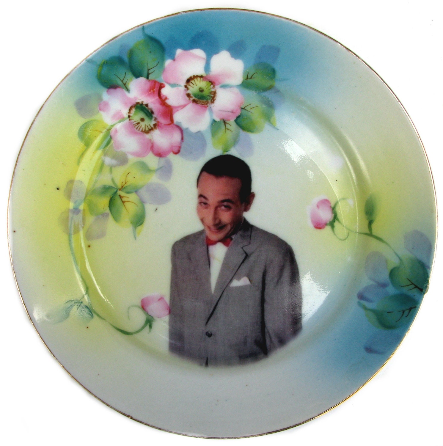Pee-wee Herman Portrait - Altered Vintage Plate