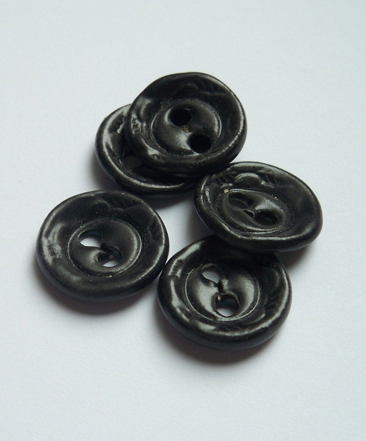 Flat Black Ceramic Buttons