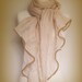 Long latté scarf - muslin cotton in pale coffee - pom pom trim - large wrap - head cover - neck warmer - cotton scarf - shoulder wrap.