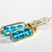 Aqua Blue Glass Earrings - 'Toll Booth Storm'
