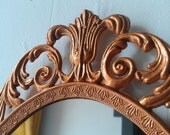 Fairy Princess Mirror - Ornate Vintage Frame in Copper Penny - 13 by 10 inches