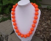 Neon Orange Chunky Necklace, Acrylic Beads, Chunky Necklace, Bubblegum Necklace, Gumball Necklace, Bright, Teen, Toddler, Adult, Girl