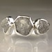 Three Stone Rough Diamond Ring - Palladium Sterling