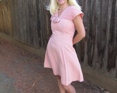 1980s Wild Rose Vintage Rayon Cocktail Dress