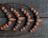 Small tribal terra cotta necklace nr.4 - circle necklace.