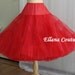 Tea Length Crinoline. Red MEGA Fullness Petticoat.