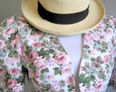 Floral Jacket Cropped Vintage Grunge Bolero Shrug Small