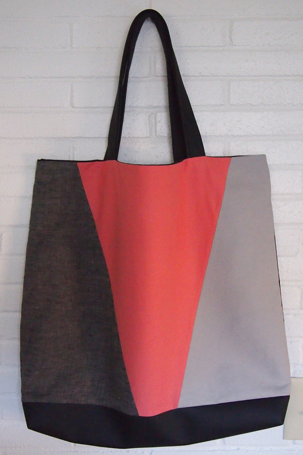 Angled weekender bag. Over sized duffel, tote, or travel bag.