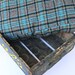Vintage Luxury Soda Crate Pet Bed - Graf's Bottling Works Iowa - Navy Blue and Yellow