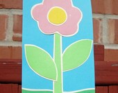 Original Paper Art Collage Single Pink Flower Il_170x135