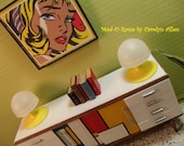 Working MUSHROOM table lamps perfect  1: 6 Barbie scale 8 MOD colors