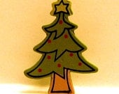 Christmas Tree Pin, Christmas Brooch, Evergreen Tree, Pin, Brooch, Holiday Jewelry, Christmas Gift