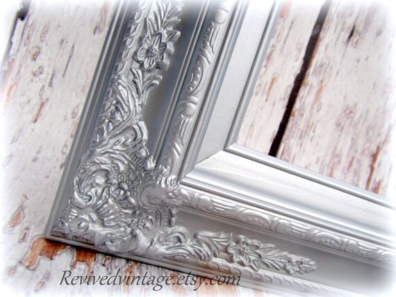 EXTRA LARGE BAROQUE Huge Picture Frame For Sale 36"x24" Picture or Mantel Mirror Black White Rococo Frame Historical Ornate Decorative