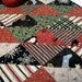 Christmas Table Runner Cat Triangles Reversible Red Black Handmade Quilted Ready to Ship One of a Kind