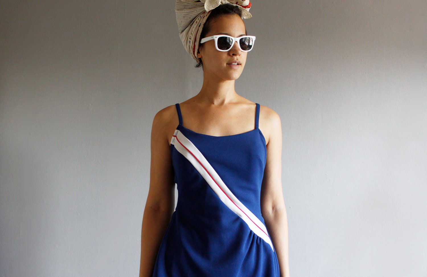 1960's nautical swimsuit