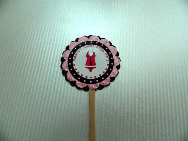 Bachelorette Personalized Cupcake Toppers
