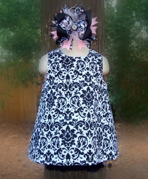 Damask Open Back Baby Top - 0-3m, 3-6m, 6-12m, 12-18m, 18-24m