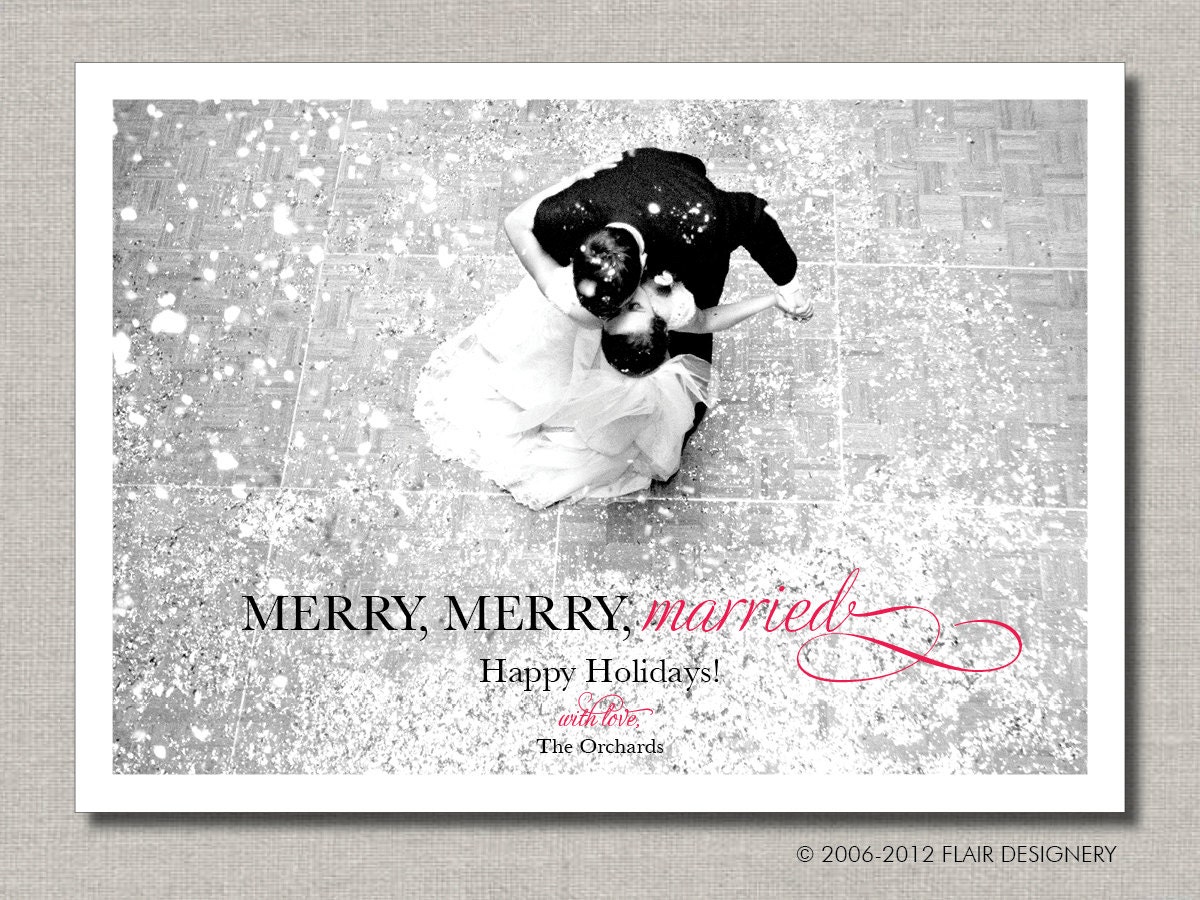 Merry Merry Married Wedding or Holiday Thank You Card - Set of 100 - by Flair Designery Il_170x135
