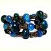 Memory Wire Bracelet Featuring Yellow Turquoise and Blue Agate