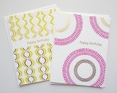 Birthday Card Two-Pack - Gold Foil Patterns