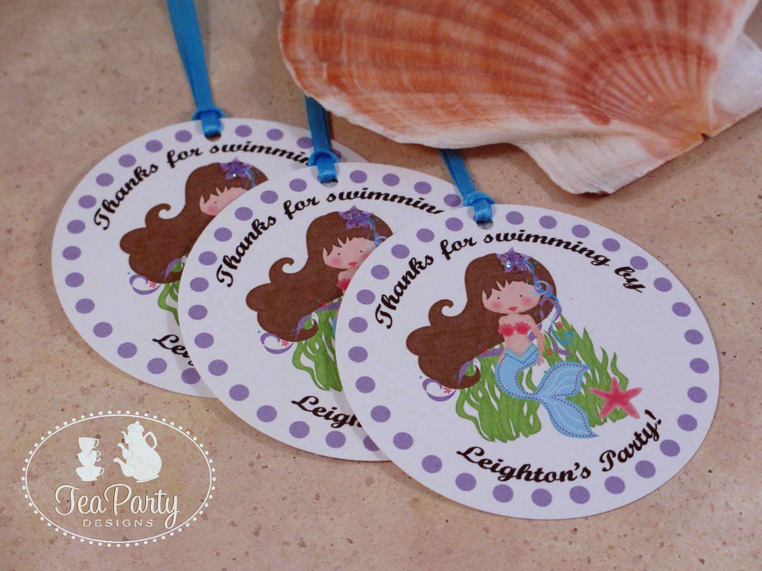 Blue Lagoon...Personalized Mermaid Party Favor Tags Il_170x135