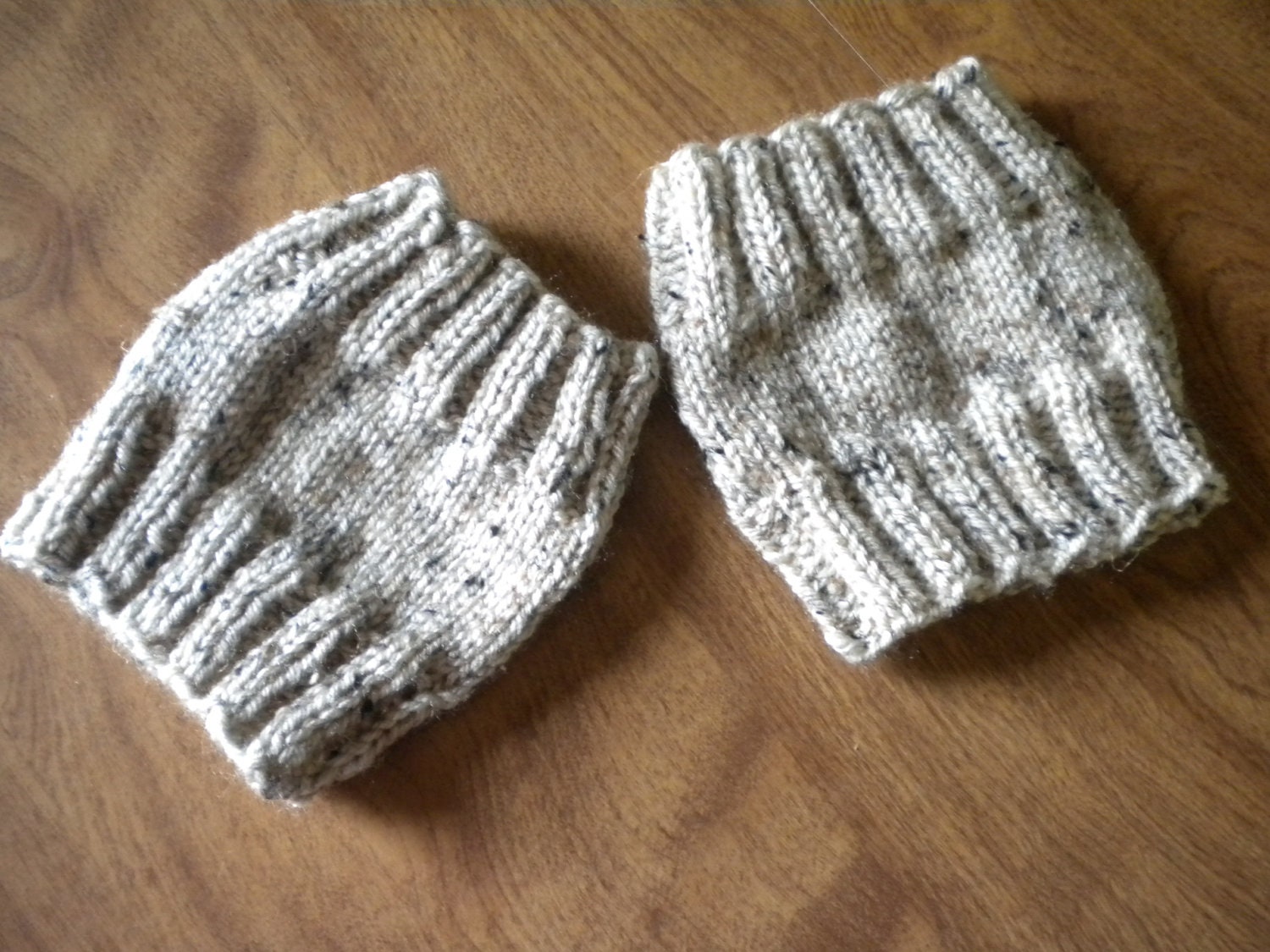 Hand Knit Boot Cuffs - Oatmeal - L/XL