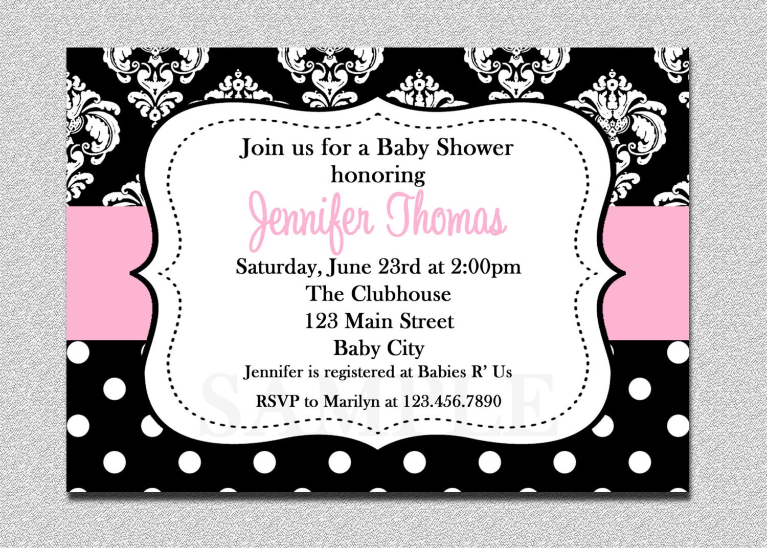 Damask Baby Shower Invitation Damask Baby Shower invitation Il_170x135