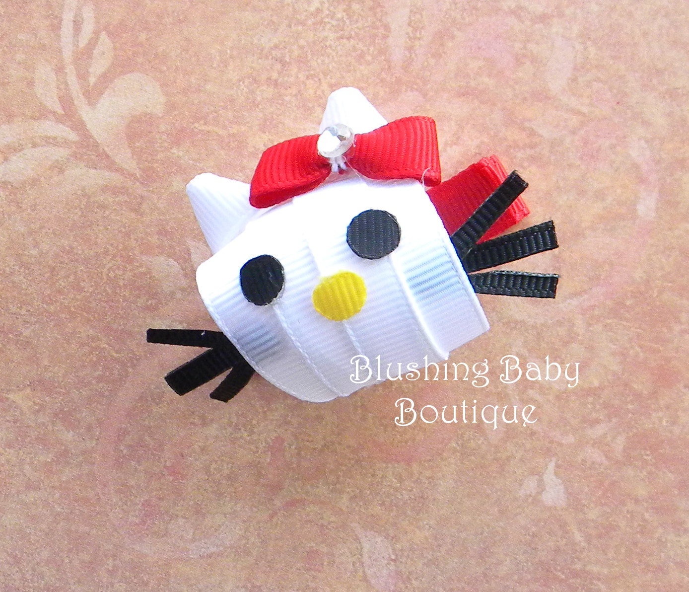Inspired by Hello Kitty Hair Clip-- Perfect for Spring-- Birthdays and Baby Showers