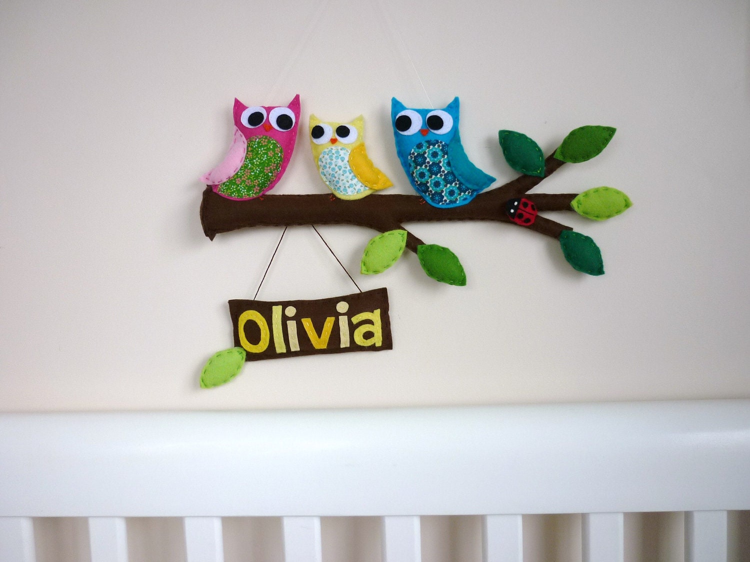 Personalized Owl Family, Mom, Dad and Baby.  Bedroom Door Sign or Wall Hanging