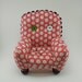 Red and White Pincushion Chair