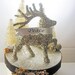 Glitter Deer Whimsical Handmade Christmas Decoration Tableau