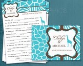 Safari. Baby Wishes. Baby Stats. MadLibs. Printable Cards, any Colors. By Tipsy Graphics Il_170x135