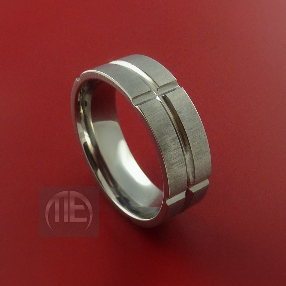 Titanium Ring Modern Wedding Band Made to Any Sizing 3-22 Unique Design