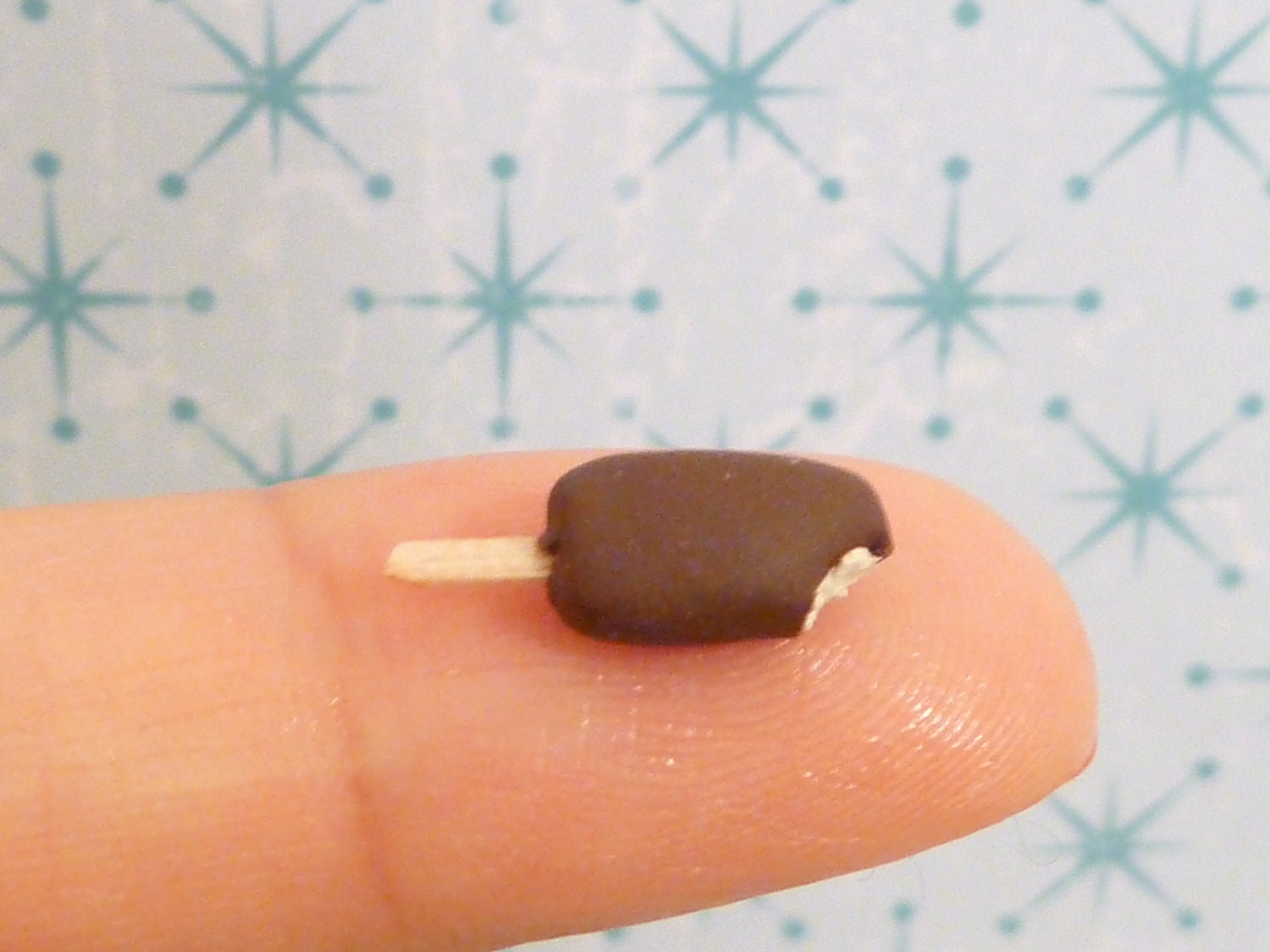 Miniature Dollhouse Chocolate Covered Vanilla Ice Cream Bar