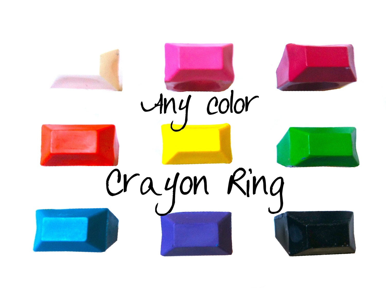 ONE Crayon Ring - Choose Size 5, 6, 7, or 8 - STAINLESS STEEL core - Any Color