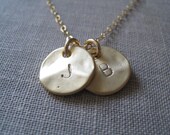 Double initial necklace, monogram necklace, sisters, family, personalized bridesmaid gifts