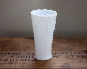 Vintage Milk Glass Vase Tear Drop Pattern