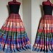 CheckMates - Long Bohemian Patchwork skirt, Tiered Boho Check Hippie Skirt, Spring Summer Plaid skirt, best fit sizes - S to L