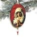 Religious Christmas Ornament Virgin Mary Ornament Decoupaged Christmas Decor Holiday Decoration Holiday Decor Large Oval Ornament Rust Red